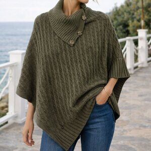 Lord & Taylor Knit Poncho Sweater